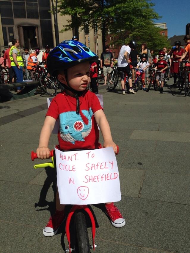"I want to cycle safely in Sheffield" - Photo credit Lucy Harper