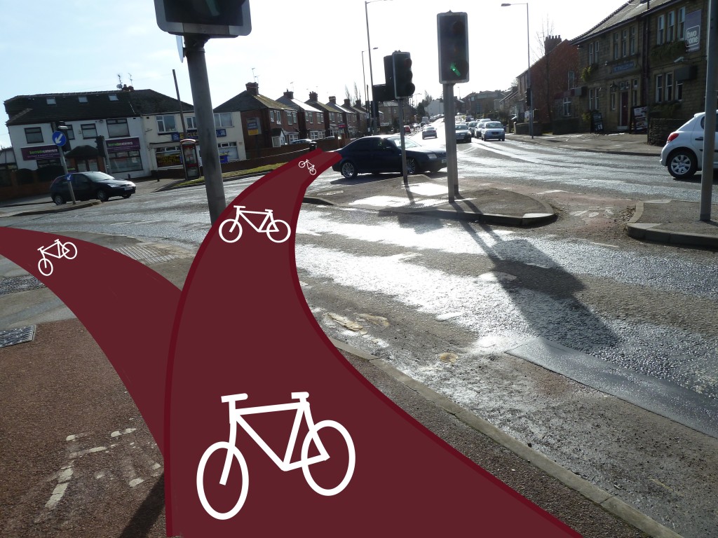 The Common, Ecclesfield, Sheffield, An alternative layout for cycling